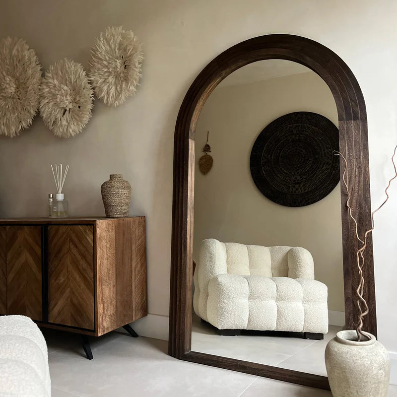 Miroir Arche Luciana en Bois Brûlé 180 x 110 cm